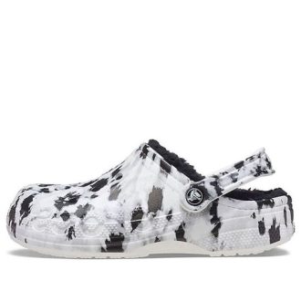 Παντόφλες Crocs Baya Lined Clog Fleece Lined Unisex Λευκές Γκρι Παντόφλες “White Grey” 205975-10M