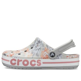 Crocs Bayaband Beach ανοιχτό γκρι σανδάλια Flowers 206232-0GN