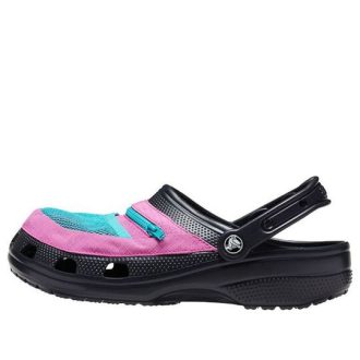 Crocs Classic Clog Πέδιλα Τσέπης Μαύρο Ροζ 206612-0I8