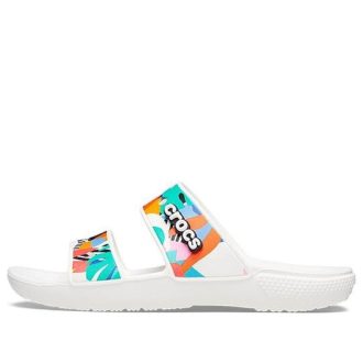 Crocs Classic Clog Cozy Unisex Λευκές Πολύχρωμες Παντόφλες “Λευκές” 207856-94S