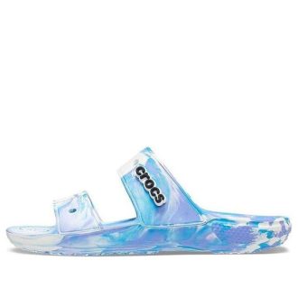 Crocs Classic Clog Marble Beach Unisex Λευκές Παντόφλες “White Blue” 207701-1FK