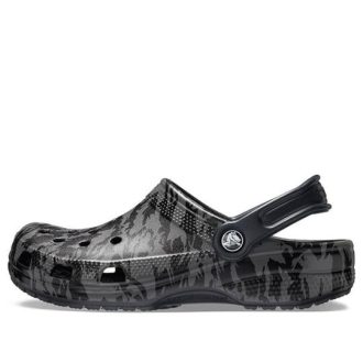 Crocs Classic Clog Printing Camouflage Σανδάλια παραλίας Μαύρα Unisex 206454-001