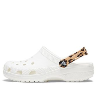 Crocs Classic Clog Sindals Beach Leopard print Λευκό 206638-1D1