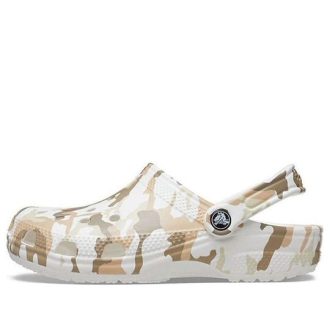 Crocs Classic Clog Εκτύπωση Καμουφλάζ Σανδάλια Παραλίας Λευκό Καμουφλάζ Unisex 206454-94S
