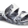 Crocs Classic Clog Μαρμάρινες Αθλητικές Παντόφλες Παραλίας Unisex Λευκό Μαύρο 207701-103