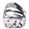 Crocs Classic Clog Μαρμάρινες Αθλητικές Παντόφλες Παραλίας Unisex Λευκό Μαύρο 207701-103