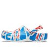 Crocs Classic Pattern Αντιολισθητικά Αθλητικά Unisex Λευκά Μπλε Κόκκινα Σανδάλια “White Blue Red” 205453-928