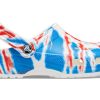 Crocs Classic Pattern Αντιολισθητικά Αθλητικά Unisex Λευκά Μπλε Κόκκινα Σανδάλια “White Blue Red” 205453-928