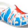 Crocs Classic Pattern Αντιολισθητικά Αθλητικά Unisex Λευκά Μπλε Κόκκινα Σανδάλια “White Blue Red” 205453-928