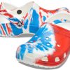 Crocs Classic Pattern Αντιολισθητικά Αθλητικά Unisex Λευκά Μπλε Κόκκινα Σανδάλια “White Blue Red” 205453-928