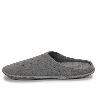 Crocs Classic Slipper Casual Thicken Stay Warm Παπούτσια Unisex Grey 203600-00Q