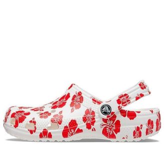 Crocs Classic σανδάλια παραλίας Unisex Κόκκινο Λευκό 207849-1AZ