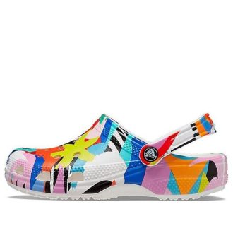 Crocs Classic σανδάλια παραλίας Unisex Πολύχρωμα Λευκά 207849-94S