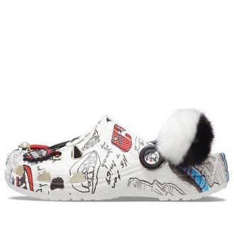Crocs Disney x Crocs Pattern Unisex Λευκά σανδάλια 207401-100