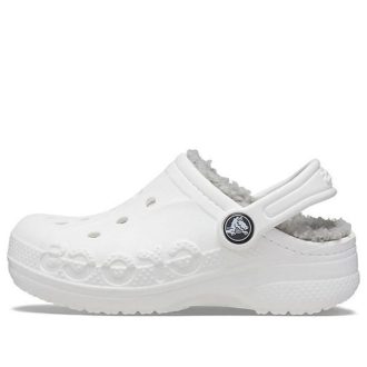Crocs (GS) Classic Clog Stay Warm Ανάλαφρα Λευκά Γκρι σανδάλια “White Light Grey” 205977-11H