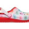 Crocs (GS) Classic Lined Eleved Sweethearts Clogs “Red White” 207738-119