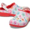 Crocs (GS) Classic Lined Eleved Sweethearts Clogs “Red White” 207738-119