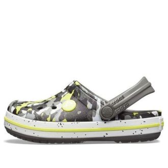 Crocs (GS) Crocband Camo εμπριμέ τσόκαρα “Γκρι μαύρο κίτρινο” 205301-0ED