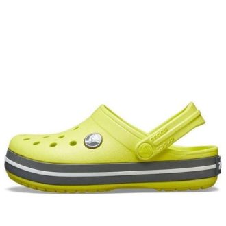Crocs (GS) Crocband Λεπτομέρεια κοψίματος με στρογγυλά δάχτυλα τσόκαρα “Yellow Grey” 204537-7H1