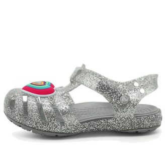 Crocs (GS) Isabella Glitter Flat σανδάλια “Grey Silver” 205038-040