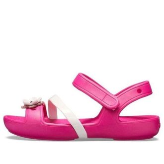 Crocs (GS) Lina Flower Charm Σανδάλια με στρογγυλά δάχτυλα “Ροζ” 205530-6X0