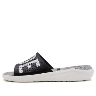 Crocs LiteRide LOGO Unisex Μαύρες Παντόφλες “Black White” 205562-066