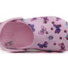 Crocs (PS) Κλασικό τσόκαμα με μοτίβο πεταλούδας Αθλητικά ροζ πέδιλα εξωτερικού χώρου με επίπεδη τακούνι 206414-6GD