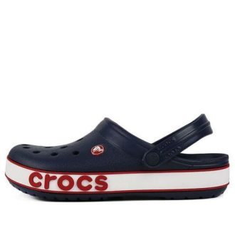 Crocs (PS) Corcband Bold Logo Μινιμαλιστικά Casual μπλε κόκκινο σανδάλια “Blue Red” 206022-4CC