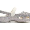 Crocs (PS) Αθλητικά Ασημένια Σανδάλια Εξωτερικού Χώρου Flat Heel Shiny 206370-93R Crocs (PS) Αθλητικά Ασημένια Σανδάλια Εξωτερικού Χώρου Flat Heel Shiny 206370-93R