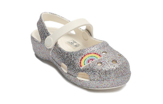 Crocs (PS) Αθλητικά Ασημένια Σανδάλια Εξωτερικού Χώρου Flat Heel Shiny 206370-93R Crocs (PS) Αθλητικά Ασημένια Σανδάλια Εξωτερικού Χώρου Flat Heel Shiny 206370-93R
