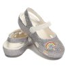 Crocs (PS) Αθλητικά Ασημένια Σανδάλια Εξωτερικού Χώρου Flat Heel Shiny 206370-93R Crocs (PS) Αθλητικά Ασημένια Σανδάλια Εξωτερικού Χώρου Flat Heel Shiny 206370-93R
