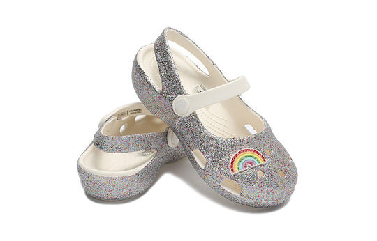 Crocs (PS) Αθλητικά Ασημένια Σανδάλια Εξωτερικού Χώρου Flat Heel Shiny 206370-93R Crocs (PS) Αθλητικά Ασημένια Σανδάλια Εξωτερικού Χώρου Flat Heel Shiny 206370-93R