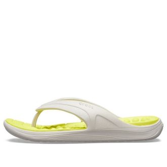 Σαγιονάρες Crocs Reviva Stylish επάνω στρογγυλά δάχτυλα “White Yellow” 205545-1CC