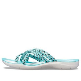 Πλεκτές σαγιονάρες Crocs (WMNS) Μπλε Λευκό 205728-4DY