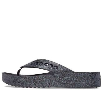 Crocs (WMNS) Baya Platform Glitter Flip σανδάλια “Black” 208463