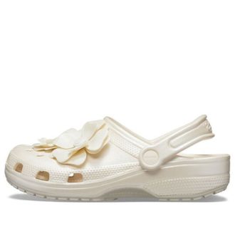 Crocs (WMNS) Classic Clog 3d Flower Λευκά σανδάλια 205587-159