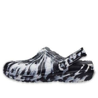 Crocs (WMNS) Classic Lined Clog Σανδάλια εξωτερικού χώρου “Marbled White Black” 207180-103