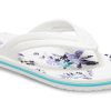 Crocs (WMNS) Crocband Flowers Flip-flops White 206101-1C8