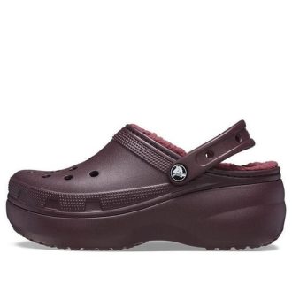 Crocs (WMNS) Κλασικά τσόκαρα με επένδυση πλατφόρμας “Dark Cherry” 207938-6WD