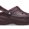 Crocs (WMNS) Κλασικά τσόκαρα με επένδυση πλατφόρμας “Dark Cherry” 207938-6WD