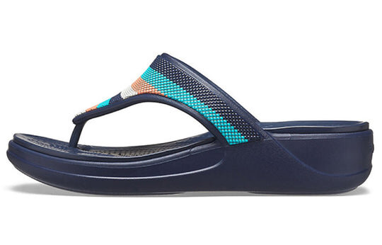 Crocs (WMNS) Monterey Bead Strap Wedge “Dark Blue” 206641-4HQ Crocs (WMNS) Monterey Bead Strap Wedge “Dark Blue” 206641-4HQ