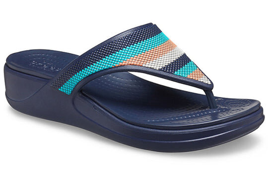 Crocs (WMNS) Monterey Bead Strap Wedge “Dark Blue” 206641-4HQ Crocs (WMNS) Monterey Bead Strap Wedge “Dark Blue” 206641-4HQ