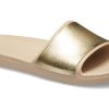 Παντόφλες Crocs (WMNS) Sloane Shine Low Slide Minimalistic Casual Flat καφέ χρυσό χρώμα “Brown Gold” 206921-212