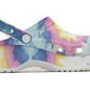 Crocs (WMNS) Κλασικά τσόκαρα Σύννεφα Tie Dye Εκτύπωση Ελαφριά άνετα αθλητικά σανδάλια Ροζ Μπλε 207151-94S