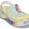 Crocs (WMNS) Κλασικά τσόκαρα Σύννεφα Tie Dye Εκτύπωση Ελαφριά άνετα αθλητικά σανδάλια Ροζ Μπλε 207151-94S