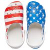 Crocs (WMNS) USA Pattern Printing Ελαφρύ άνετα σανδάλια μπλε κόκκινο 205974-94S